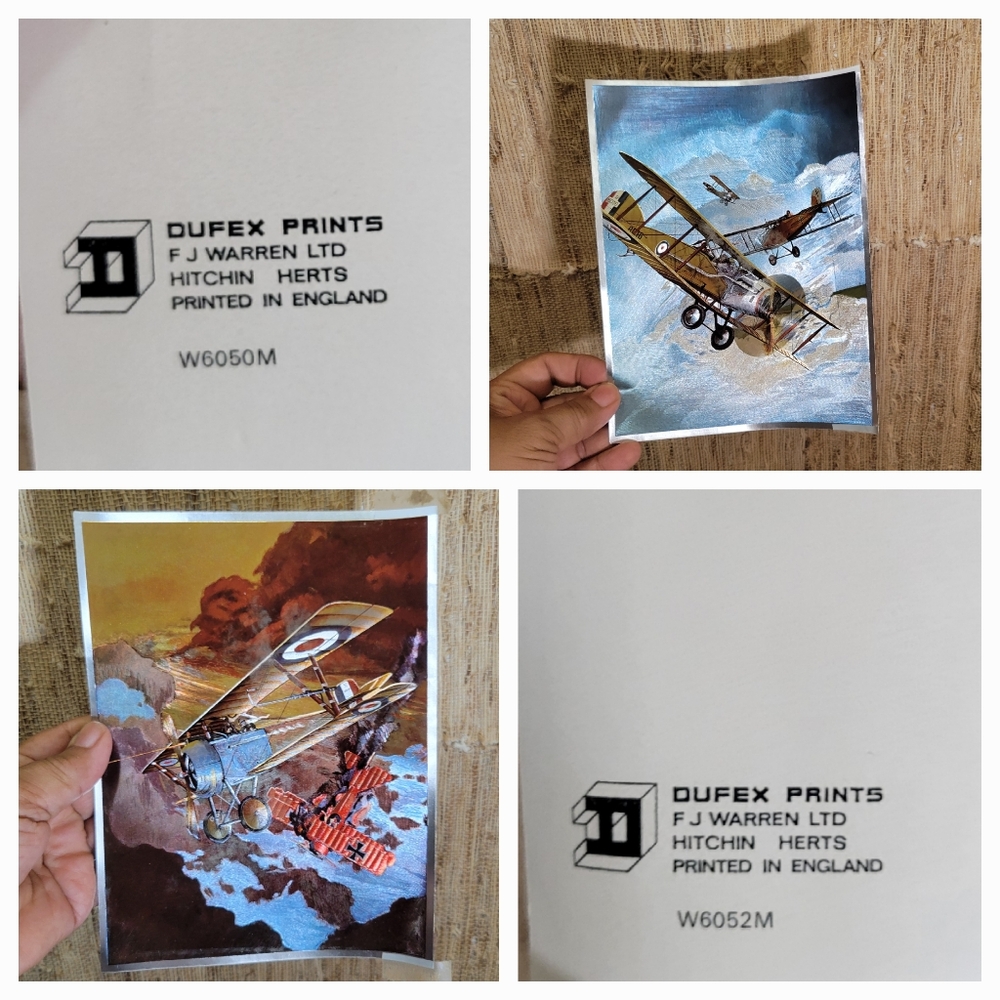 Set of 2 Dufex Foil WWI Fighter Planes Color Etched Art Print #156052 & #156050